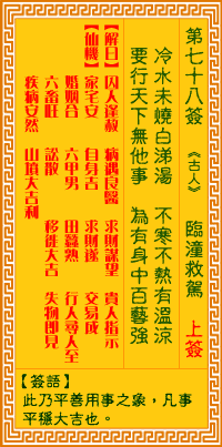 Goddess of Mercy Sign No. 78: Rescue at Lintong