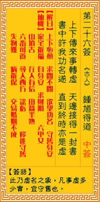 Goddess of Mercy Sign No. 26: Zhong Kui's Way of Life