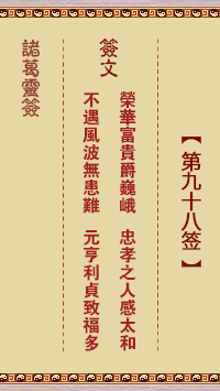 Zhuge Divine Sign No. 98