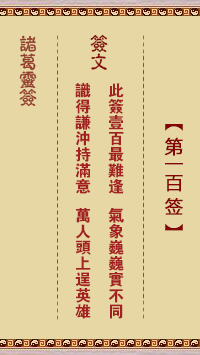 Zhuge Divine Sign 100th Sign