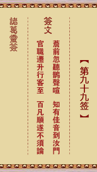 Zhuge Divine Sign 99th Sign