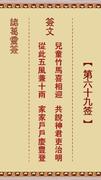 Zhuge Shentiao 69th Sign