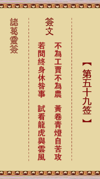 Zhuge Divine Sign 59th Sign