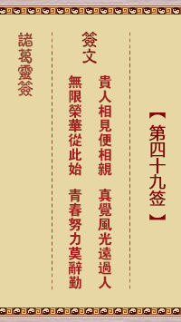 Zhuge Divine Sign 49th Sign