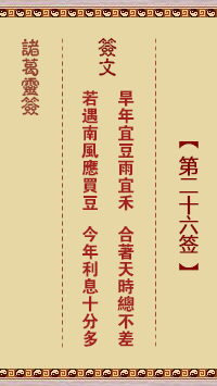 Zhuge Divine Sign 26th Sign