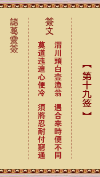 Zhuge Divine Sign 19th Sign