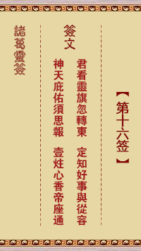Zhuge Divine Sign 16th Sign