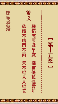 Zhuge Divine Sign No. 15