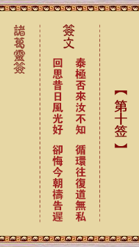 Zhuge Divine Sign 10th Sign