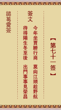 Zhuge Divine Sign No. 71