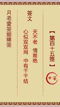 Yue Lao Lunar Sign for Marriage Sign 45: Medium