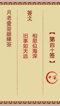Yue Lao Lunar Sign for Marriage Sign 40: Medium