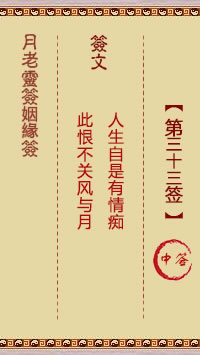 Yue Lao Lunar Sign for Marriage Sign 33: Medium
