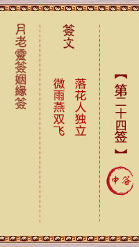 Yue Lao Lunar Sign for Marriage Sign 24: Medium