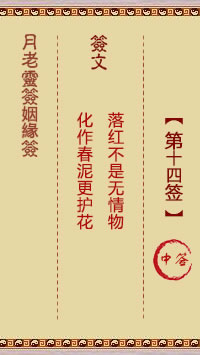 Yue Lao Lunar Sign for Marriage Sign 14: Medium