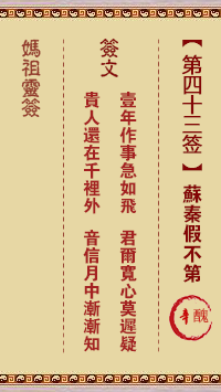 A-Ma's Lunar Sign No. 43: Xin Chou Su Qin's False Enrollment