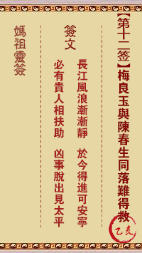 A-Ma's Sign No. 12: Bhai Mei Liangyu and Chen Chunsheng are both saved from disaster.