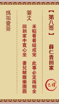 A-Ma's Lunar Sign No. 8: B Mao Xue Rengui Returns Home
