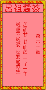 Lv Zu Ling Signs 60th Sign: The Ancient Marquis of Wei