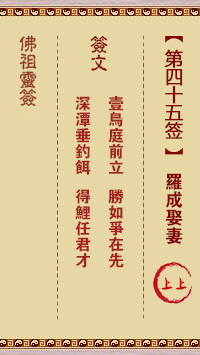 Buddha's Lucky Sign No.45: Luo Cheng marries his wife.
