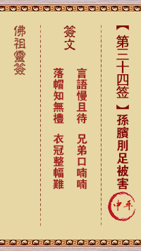Buddha's Sign 34th Sign: Wuji sells firewood Great Auspicious Sign