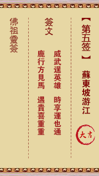 Buddha's Sign No.5: Su Dongpo's trip to the river, a lucky sign.