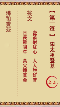 Buddha's Lunar Sign No. 1: Emperor Song Taizu ascends to the throne Upper Sign