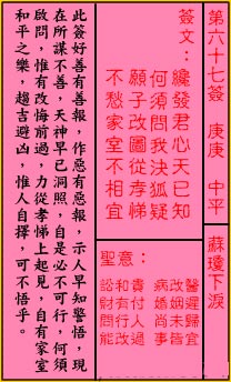 Guan Di Lingyi Sign No. 67: Zhongping Su Qiong in Tears