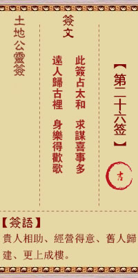 God of the Land 26th Sign Auspicious