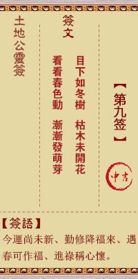 God of the Earth Sign No. 9 Medium Auspicious