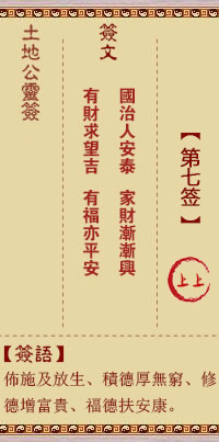 God of the Earth Sign No. 7 Upper