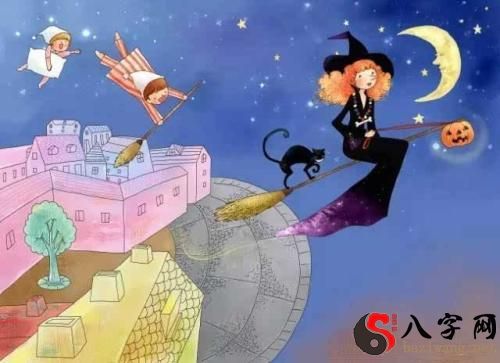 Dreaming of flying in the sky on a broom