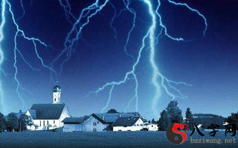 Dreaming of lightning striking a house