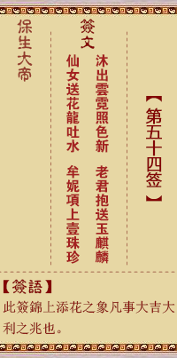 Bao Sheng Da Di Lunar Sign No. 54: Mu, [With Gradual Gua]