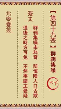 Pak Tai Lunar Sign No. 49: The Crows Gathering Lower Next