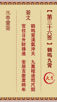 Pak Tai Lunar Sign No. 36: Fish Turning into Peach Waves Up Up