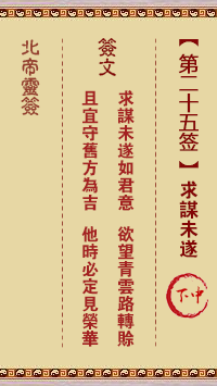 Pak Tai Lunar Sign No. 25: Attempted Plot Lower Middle