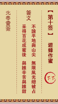 Pak Tai Lunar Sign No. 10: Swimming bees make honey Next